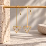 "Be simple" Women's silver earrings -Triangle G - Image 4