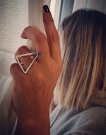 "My Strass" , Women's Silver Ring - Triangle WW - Image 2