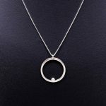 "My strass", Women's silver necklace - Circle WW - Image 2