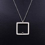 "My strass", Women's silver necklace - Square WB - Image 2
