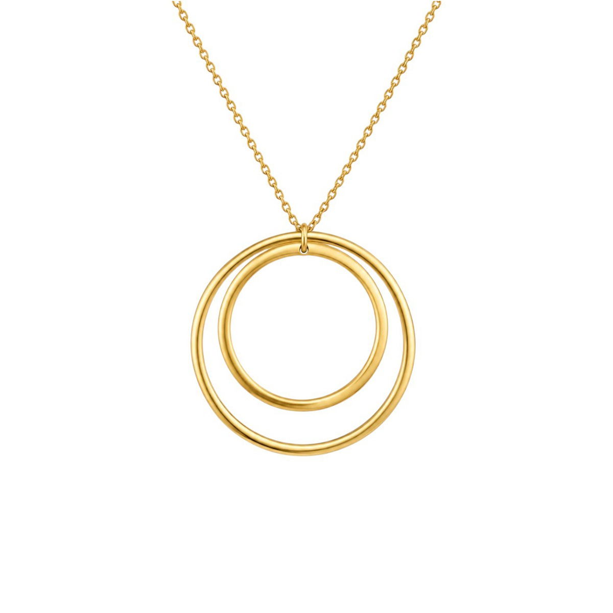 N_be_simple_GG_2 "Be simple" Women's silver necklace - 2 Circle GG - Image 1