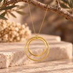 "Be simple" Women's silver necklace - 2 Circle GG - Image 3