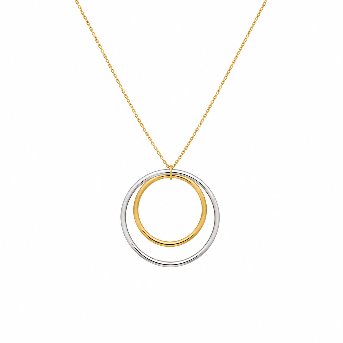 N_be_simple_WG "Be simple" Women's silver necklace - 2Circle WG - Image 1