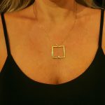 "My strass", Women's Silver Necklace - Square GW - Image 3