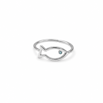 little fish silver ring