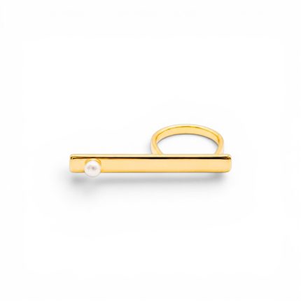 goldplated ring pearl
