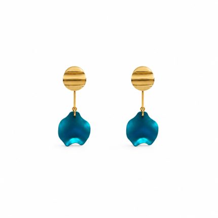 petal earrings turquoise