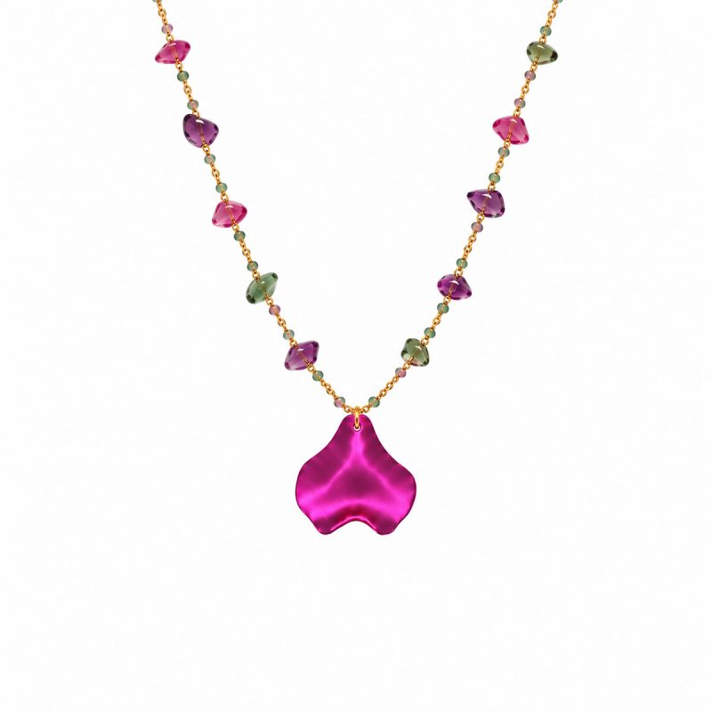 purple petal necklace