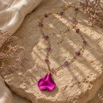 "Ione" Purple Petal - Necklace - Image 3