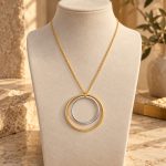 "Be simple", Γυναικείο ασημένιο μενταγιόν - 2 Circle GW - Image 3